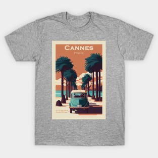 Vintage Cannes Travel Poster T-Shirt